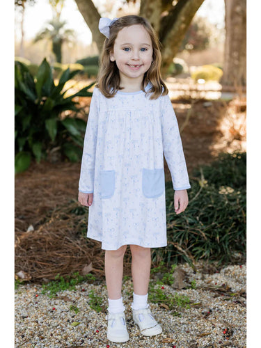 James & Lottie Blue Bows Lennon Dress