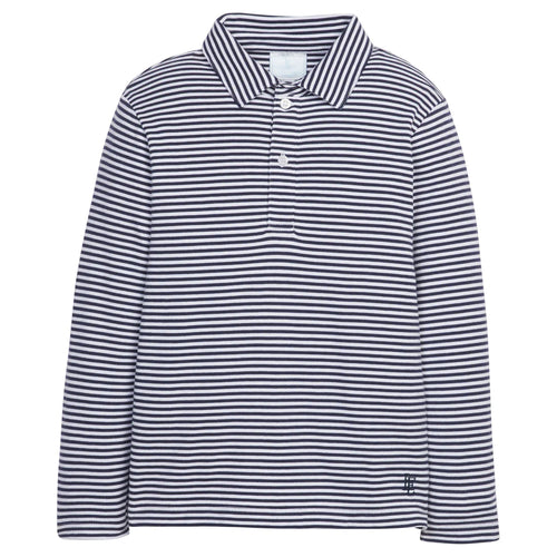 LE L/S Polo-Navy Stripe