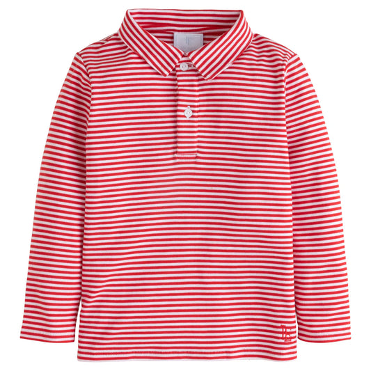 LE L/S Polo-Red Stripe