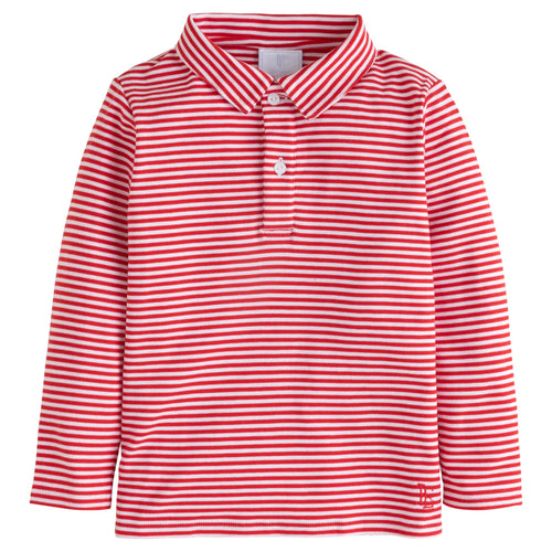 LE L/S Polo-Red Stripe