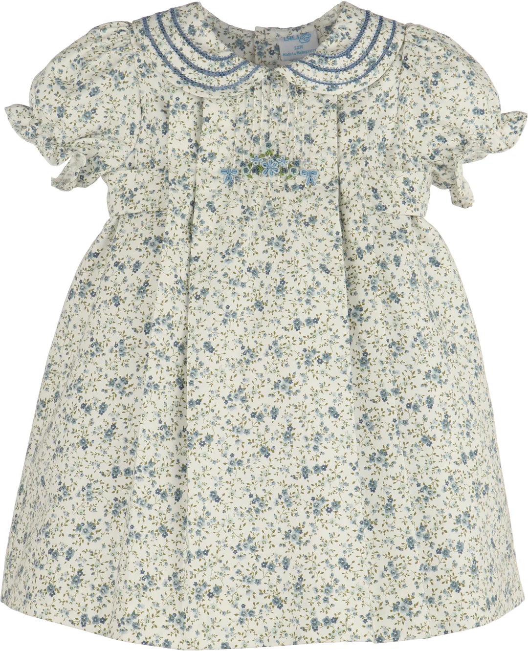 Luli & Me Fallen Leaves Wreath Dress-Blue