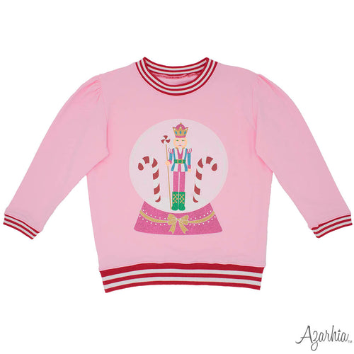 Azarhia Pink Glitter Nutcracker Sweatshirt