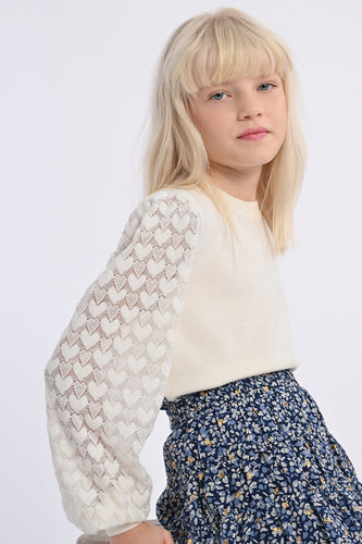 Molly Bracken Cream Top/Heart Sleeve