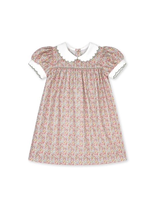 Lullaby - AUTUMN GARDEN DRESS WITH SWEETGRASS CORDUROY PIPING - floral