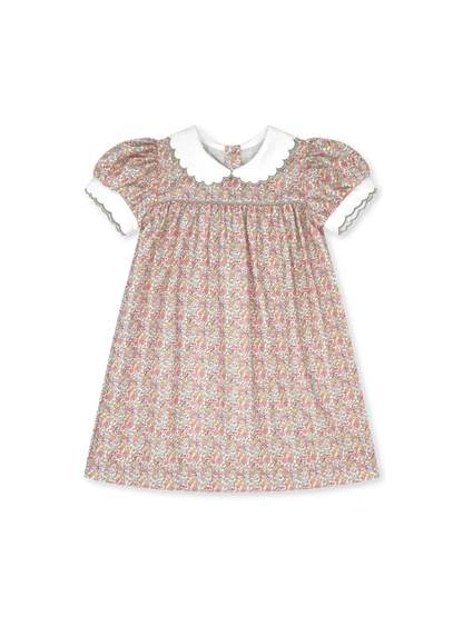 Lullaby - AUTUMN GARDEN DRESS WITH SWEETGRASS CORDUROY PIPING - floral