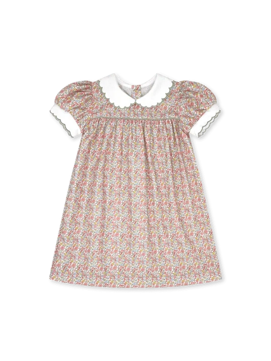 Lullaby - AUTUMN GARDEN DRESS WITH SWEETGRASS CORDUROY PIPING - floral