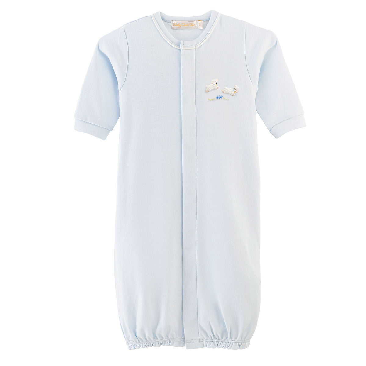 BCC Baby Lambs Converter Gown w/ Piping-Blue