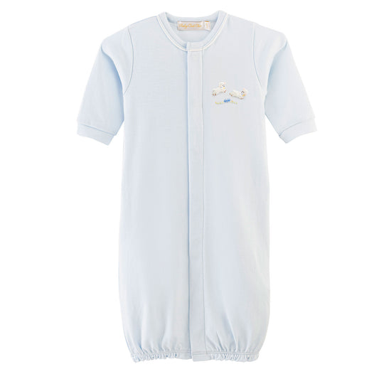 BCC Baby Lambs Converter Gown w/ Piping-Blue