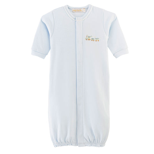 BCC Little Train Converter Gown w/ Piping-Blue