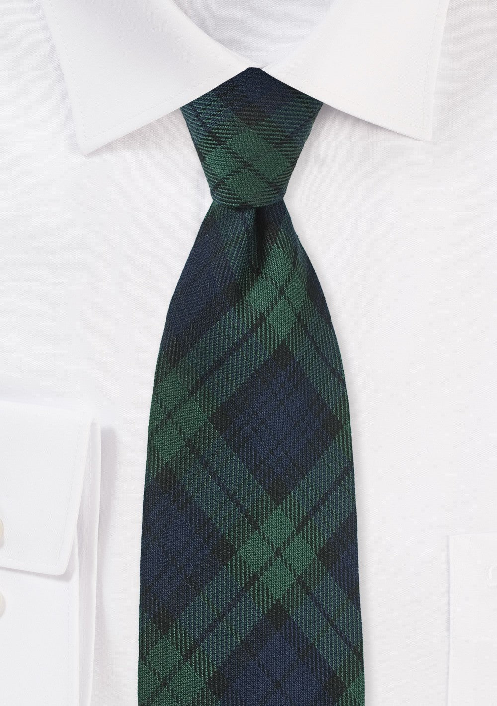 Navy and hunter Green Tartan Plaid Tie