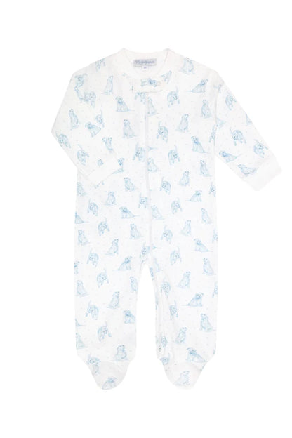 Puppy Love Print Zipper Footie
