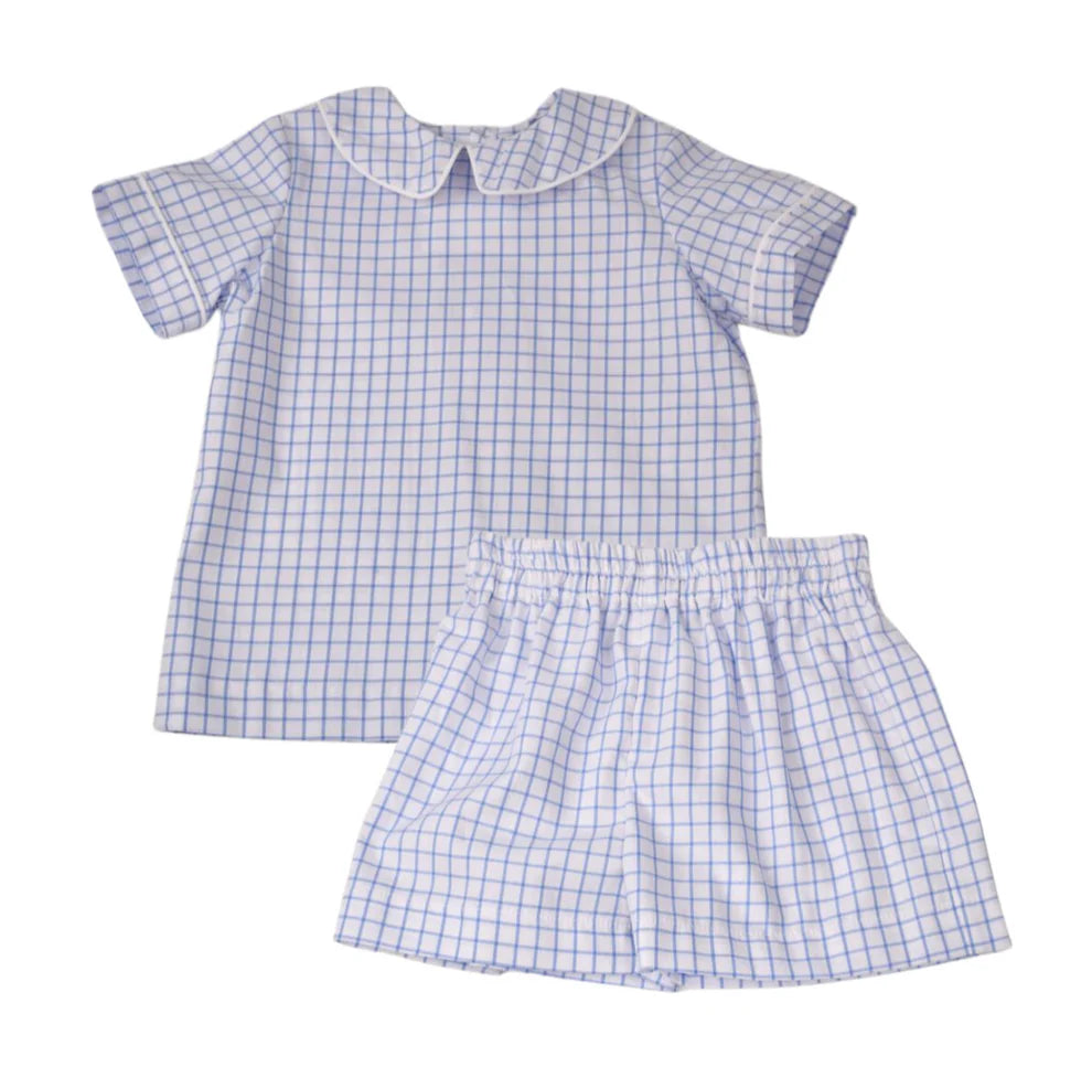 Funtasia Blue Check Boys Short Set