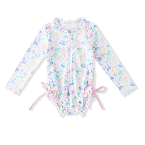 Swoon Baby Bow-tiful UPF 50 Rashguard Suit