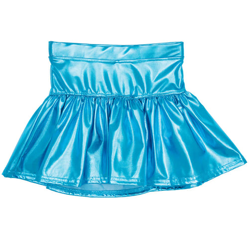 Azarhia Gathered Shimmer Skirt-Turquoise