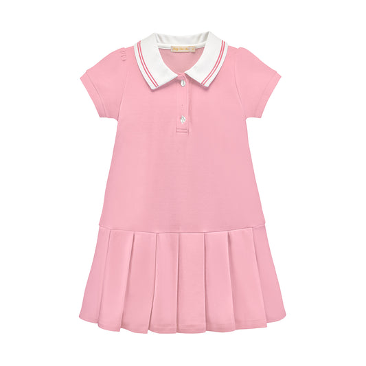 BCC Blossom Pink Dress w/Striped Collar