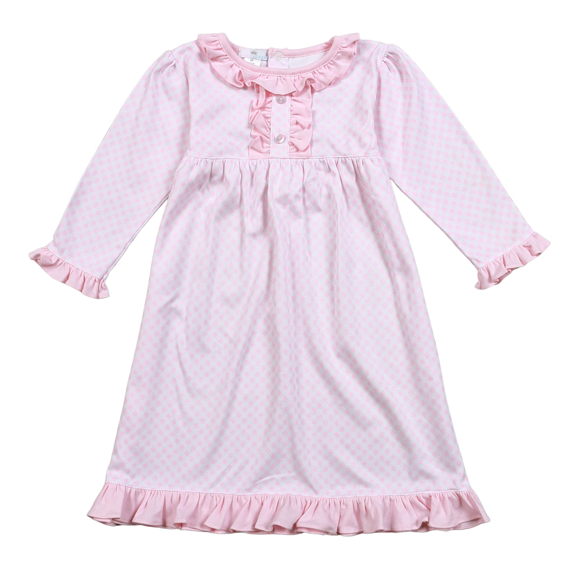 Baby Loren Pink Plaid Pima Nightgown