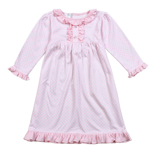 Baby Loren Pink Plaid Pima Nightgown