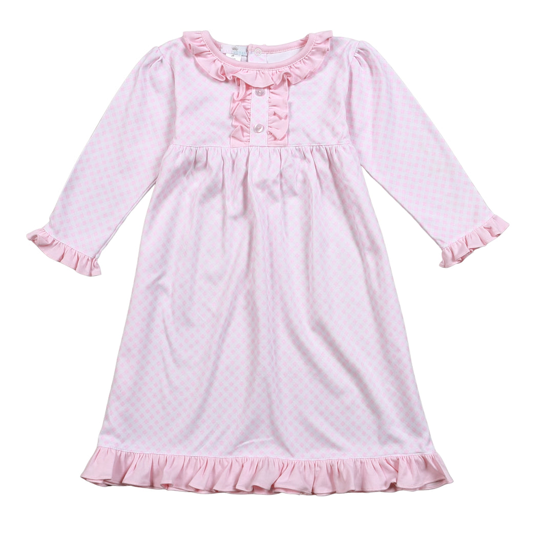 Baby Loren Pink Plaid Pima Nightgown