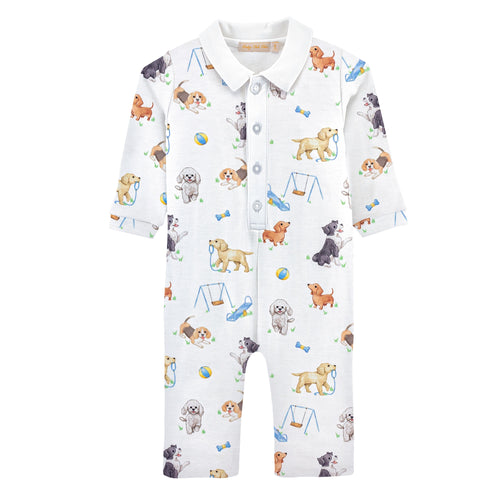 BCC Doggie Park Printed Playsuit w/ Point Collar