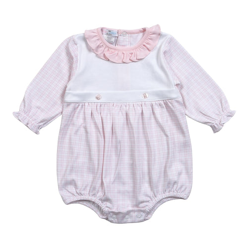 Baby Loren Pink Plaid Pima Bubble