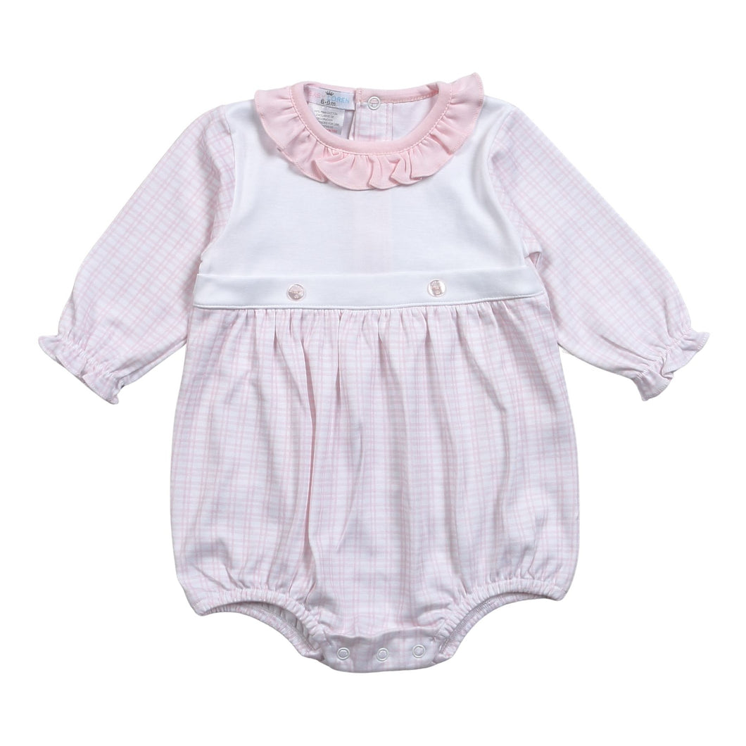 Baby Loren Pink Plaid Pima Bubble