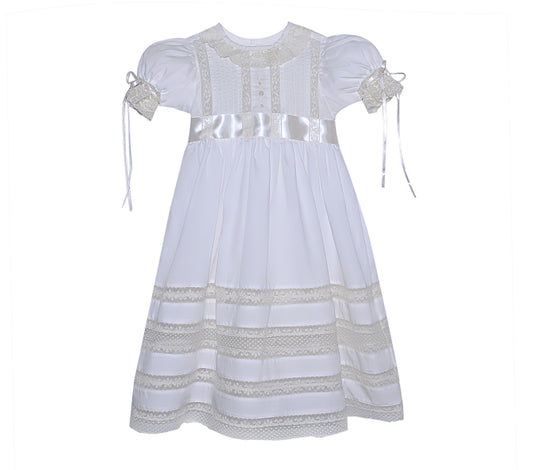 P & R Lily Rose Vintage White Dress w/ Ecru Lace