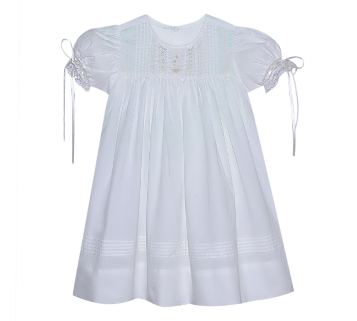 P & R Lila Dress w/ Ecru Embroidery-White