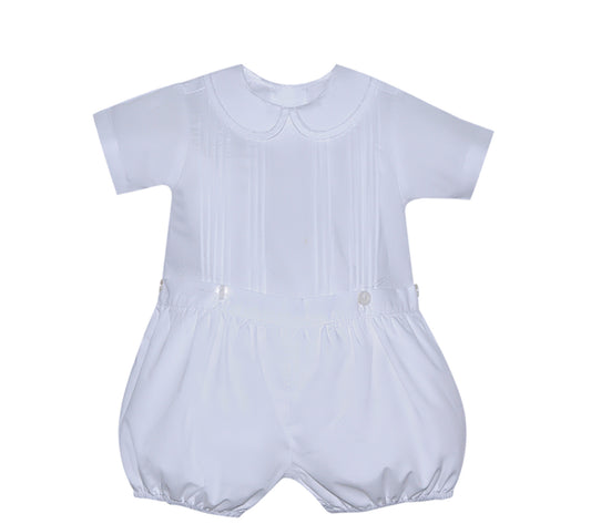 P & R Teddy Button On Suit-White