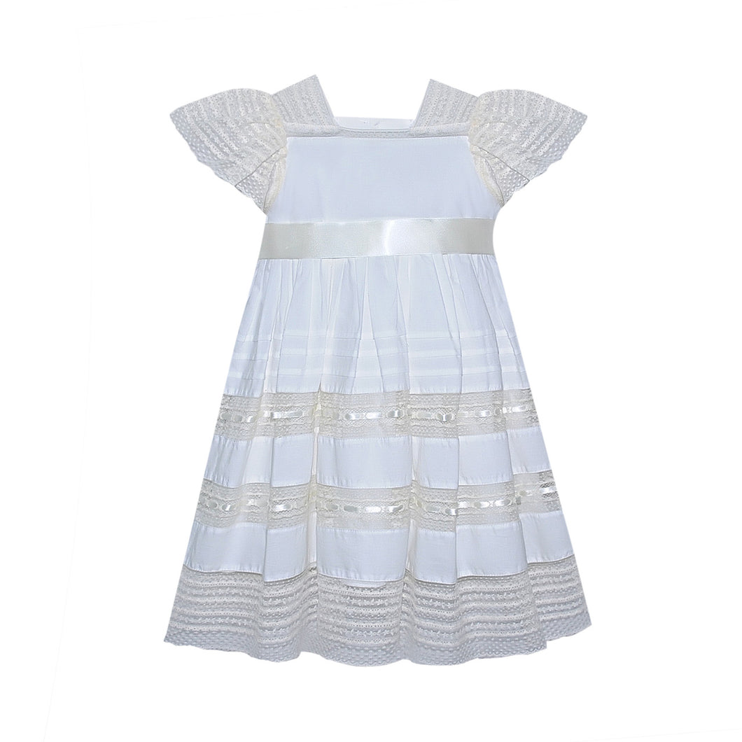 P & R White Lillian Dress w/ Ecru Lace