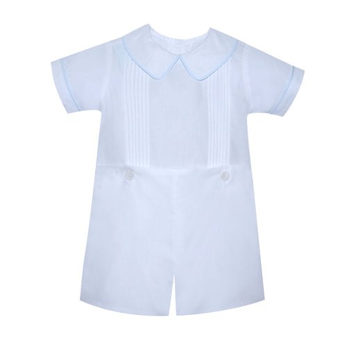 P&R Keaton White/Blue Button on Short