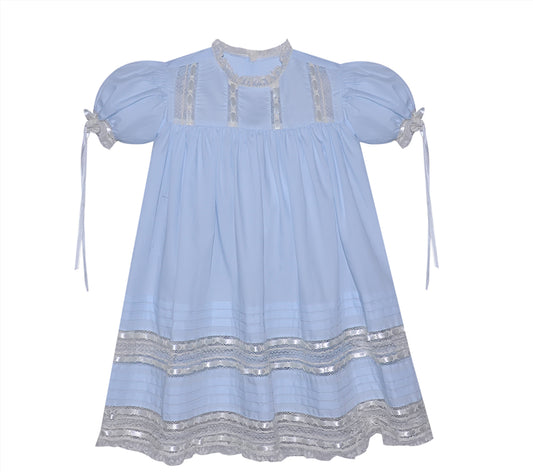 P&R Blue Brooks Dress w/ Ribbon & Lace