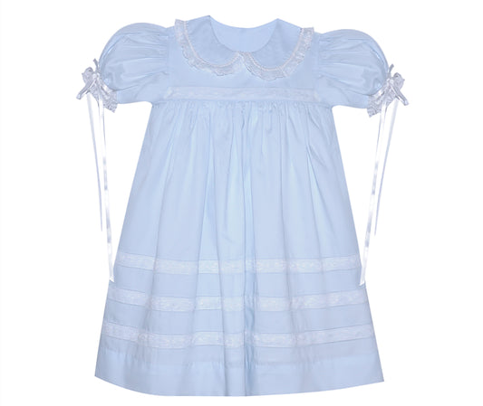 P & R Constance Dress w/ Lace Detail-Blue