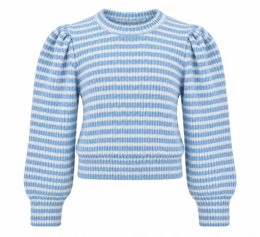 Pleat Peyton Top-Glacier/Cream