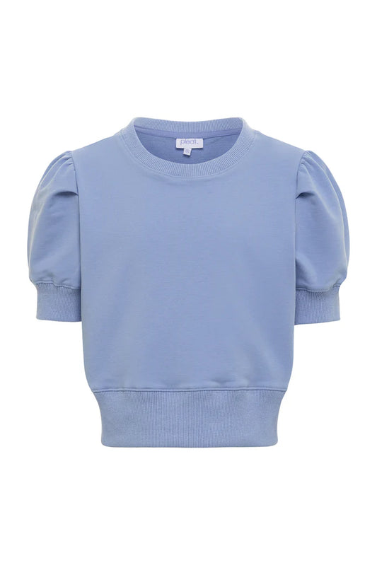 Pleat Riley Sweatshirt-Cornflower