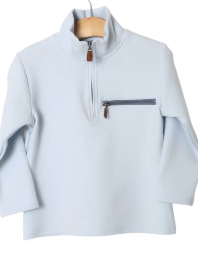 Millie Jay Kingston 1/4 Zip Pullover-Lt. Blue