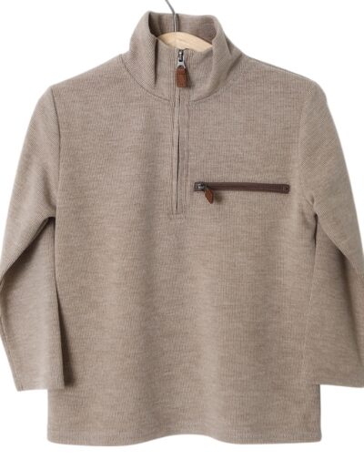 Millie Jay Kingston 1/4 Zip Pullover-Tan