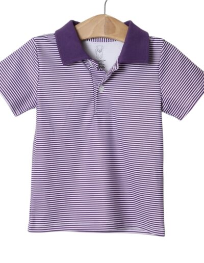 Dawson S/S Polo-Purple Stripe