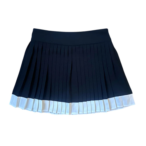 Little Olin Black/White Pleated Skirt