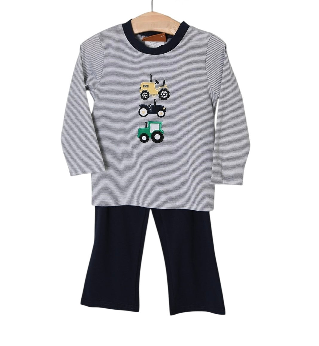 Millie Jay Tractor Trio Applique Pant Set