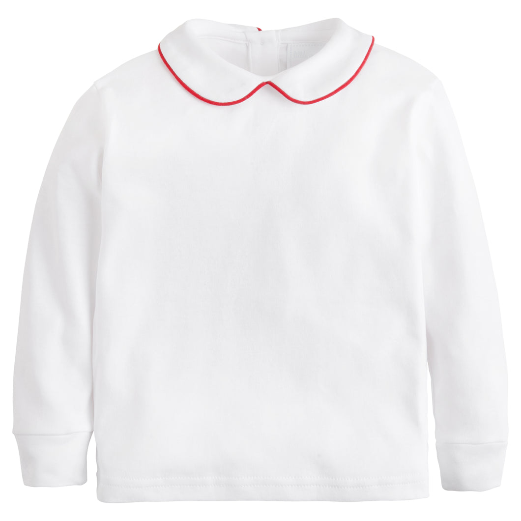 LE Red Piped Peterpan Collared L/S Shirt