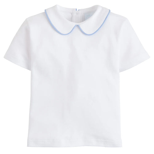 LE Piped Peter Pan Shirt-Lt. Blue
