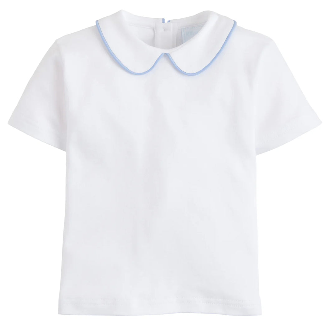 LE Piped Peter Pan Shirt-Lt. Blue