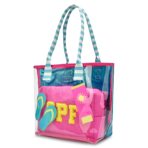 Iscream Pool Party Clear Tote 2 Piece Set