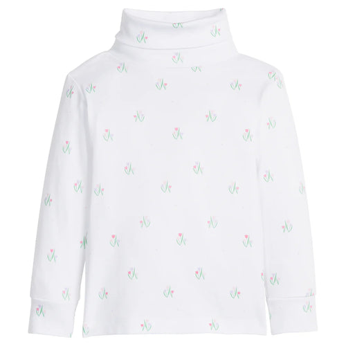 LE Printed Turtleneck-Tulips
