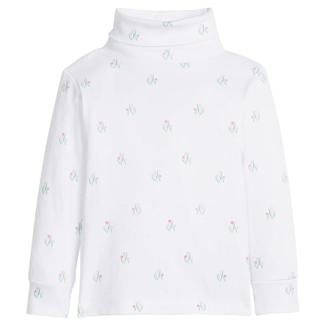 LE Printed Turtleneck-Tulips