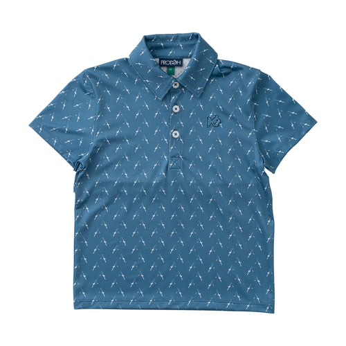 Prodoh Performance S/S Fishing Rod Print Polo-Blue