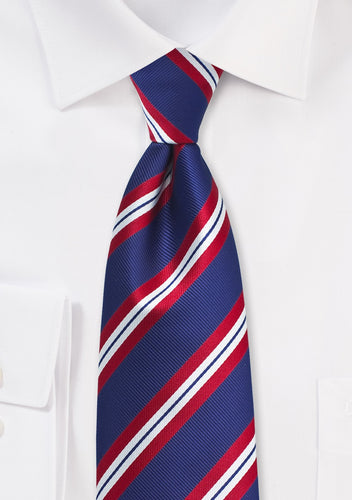 Repp Stripe Navy/Red Striped Tie