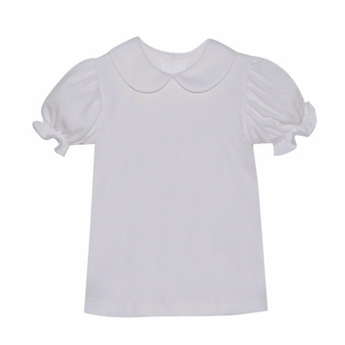RN Girls White S/S Knit Shirt