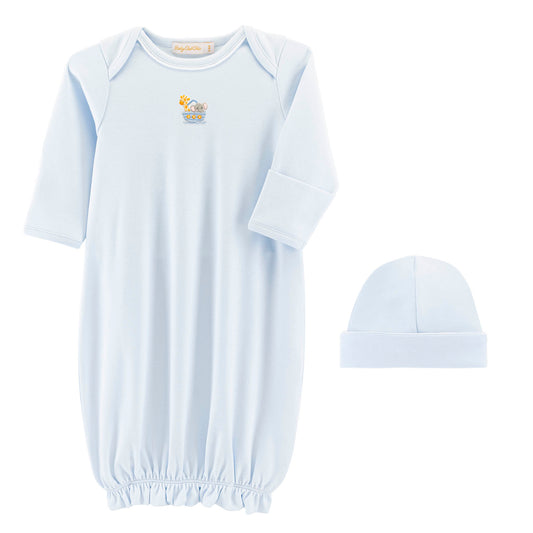 BCC Blue Noah's Ark Emb Gown/Hat