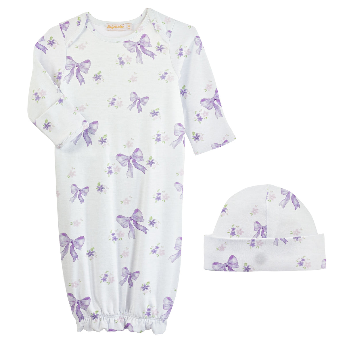 BCC Lavender Bows Print Gown/Hat